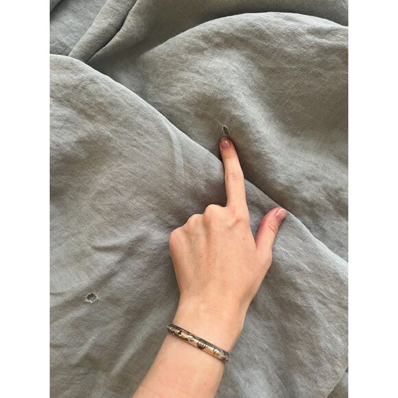 RH Stone Washed Belgian Linen King Duvet & Pillowcases - Pale Blue - Picture 6 of 7